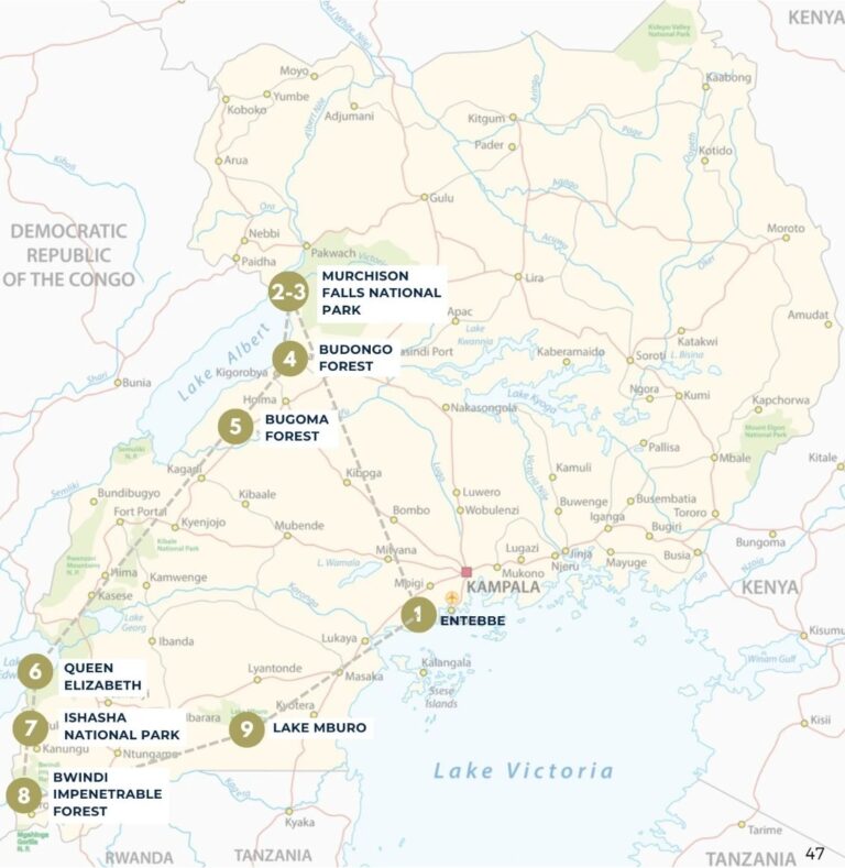 UGANDA - Mappa itinerario A Wild Mind